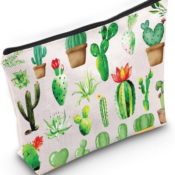 Other - Cactus Themed Cosmetic Makeup Bag Gift For Crazy Plant Lady Floral Cactus Travel
